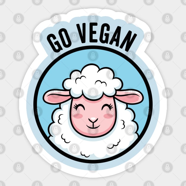 Cute Sheep Go Vegan Sticker by enrynz